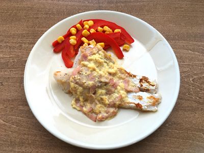 たらのカルボナーラ風