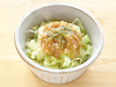 キャベツのなめたけドレッシング