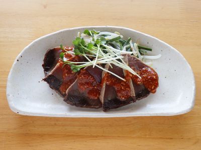 韓国風かつおの刺身