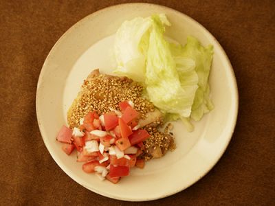 鶏肉のごまサルサソース