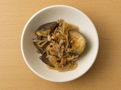 なすとひき肉の炒め煮