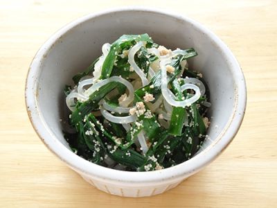 にらとしらたきのたらこ炒め