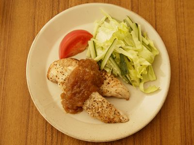 ささみの照り焼きオニオンソース