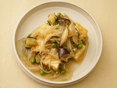 厚揚げのピリ辛きのこあんかけ