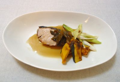 ぶりの黒酢ねぎソース