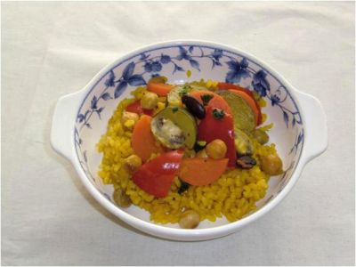 玄米の野菜パエリア