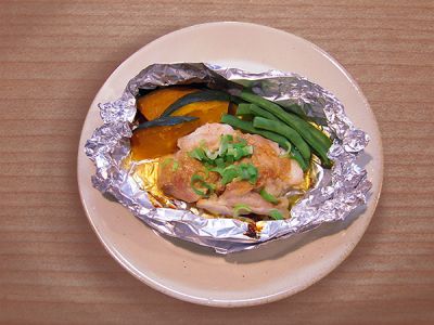 鶏肉のホイル焼き はちみつみそ風味