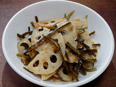 昆布とれんこんのおかか煮