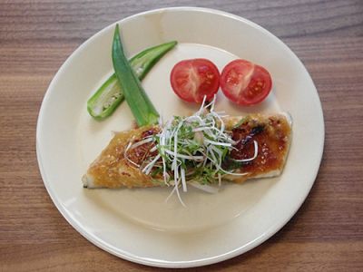 すずきのみそ焼き薬味添え