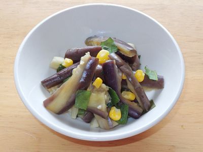 蒸しなすの和え物