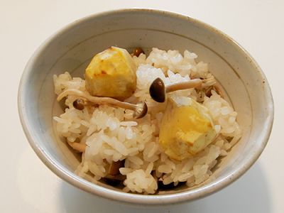 栗ときのこのご飯