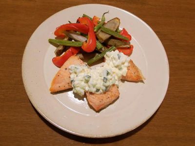 鮭のムニエル低脂肪タルタルソース