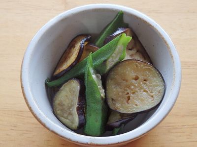 オクラと塩もみなすの炒め物 
