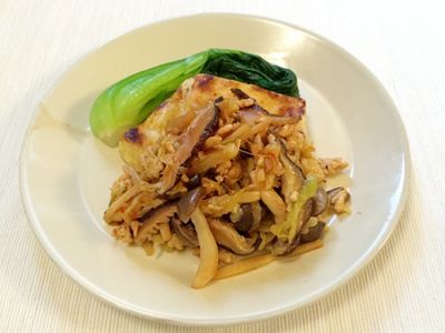 麻婆きのこの揚げ出し豆腐