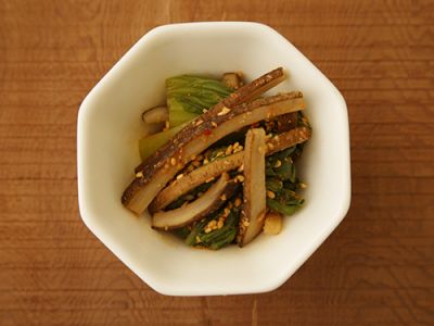 ごぼうとちんげん菜のごま和え