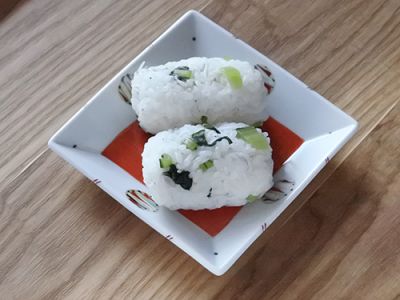 小松菜としらすの混ぜごはん