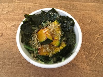 焼きかぼちゃと水菜のサラダ
