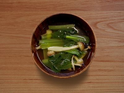 小松菜としめじの中華スープ