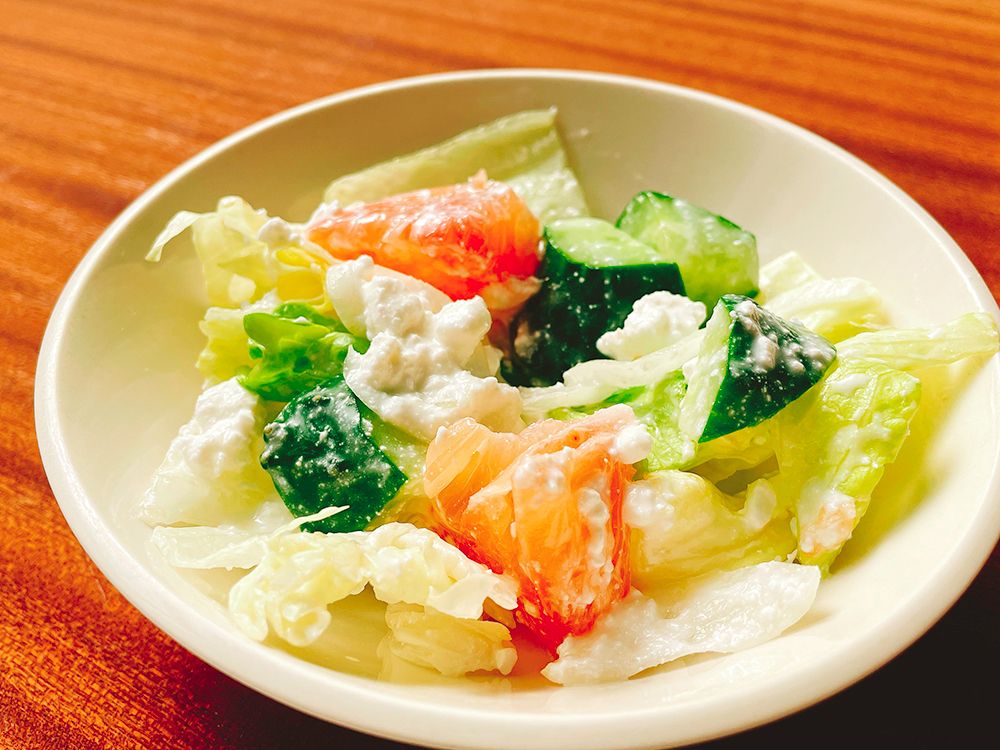 カッテージチーズのグレープフルーツサラダ