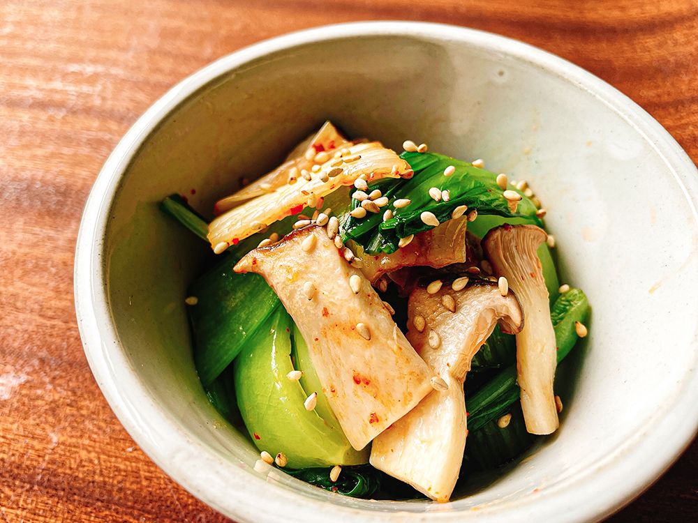 ちんげん菜とエリンギのキムチ和え