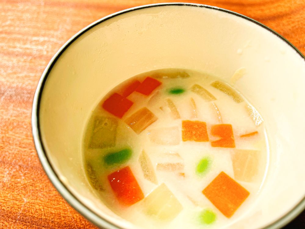 豆乳と枝豆のクリームスープ