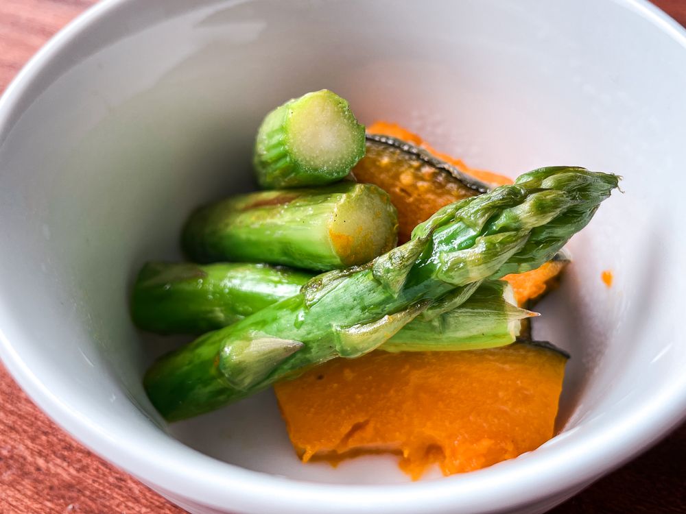 かぼちゃとアスパラのソテー