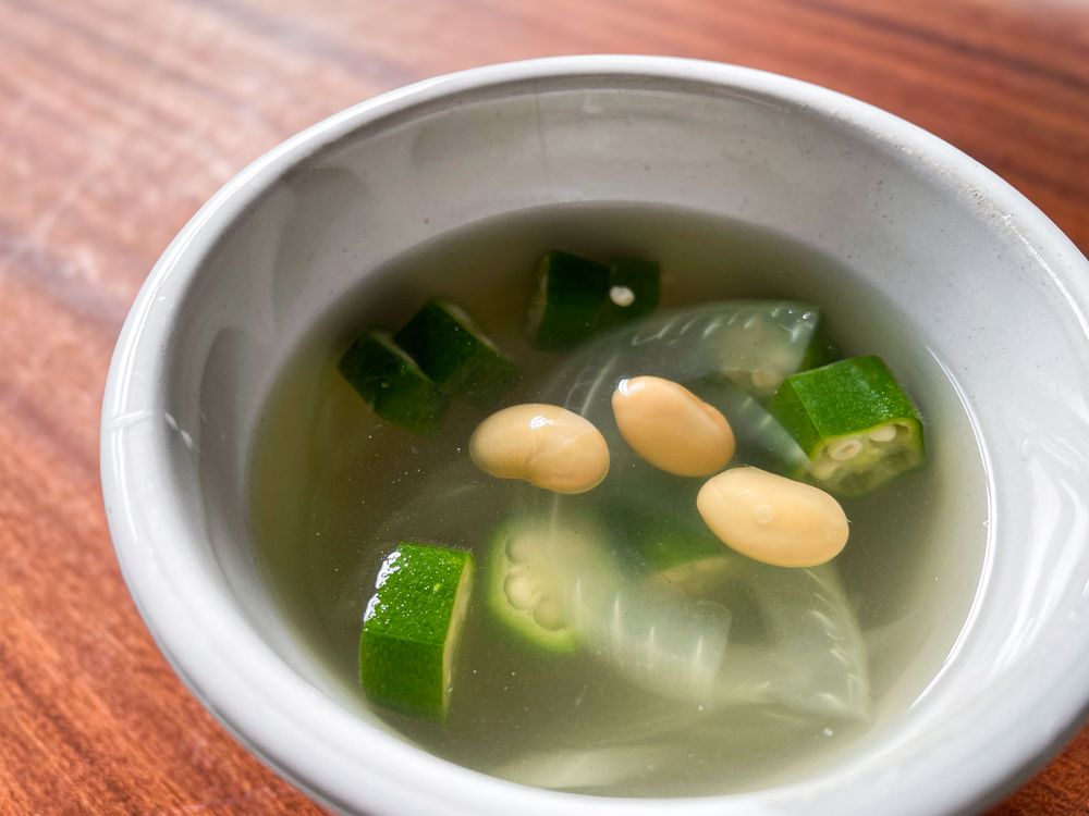 オクラと大豆の中華スープ