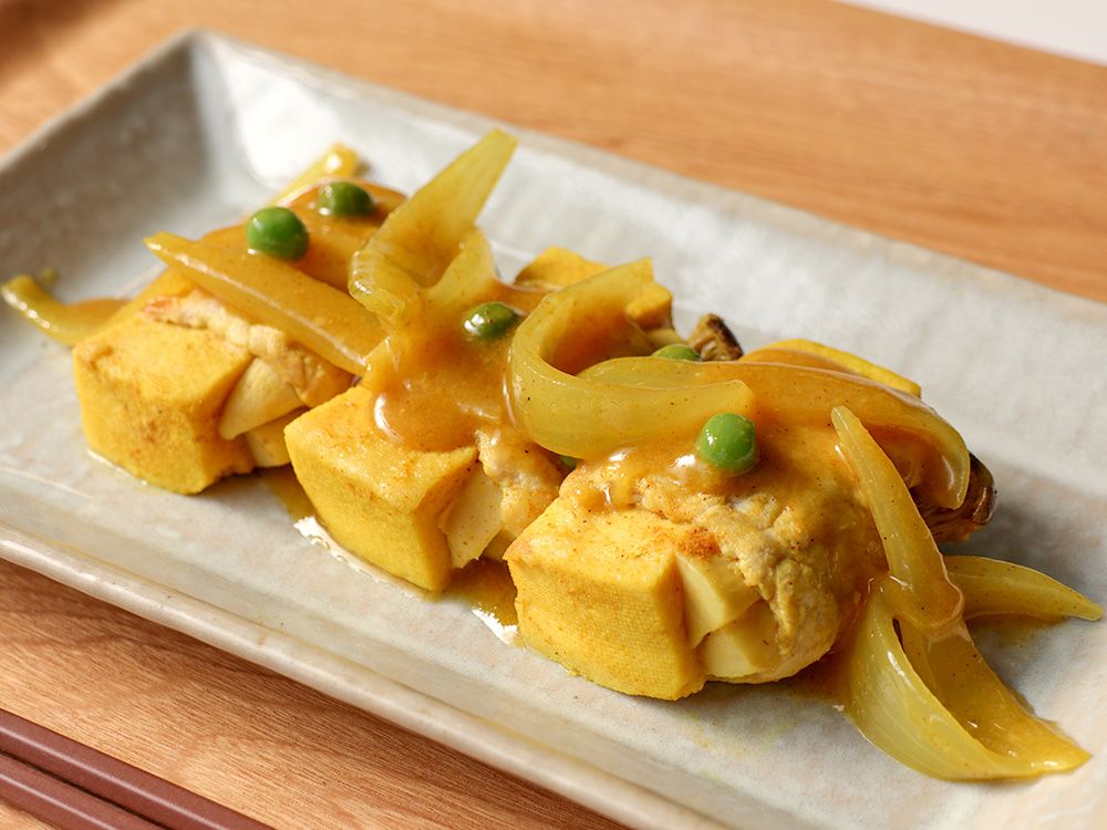 高野豆腐の肉巻きカレー煮込み