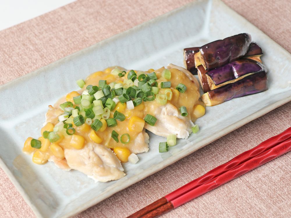 ささみのコーン味噌あんかけ｜レシピ・料理｜タニタ社員食堂レシピ