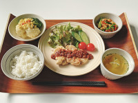 鶏肉のバーベキューソース定食