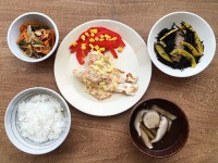 たらのカルボナーラ風定食