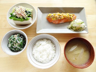 鮭のマヨネーズ焼定食