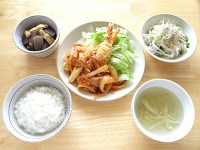 えびの天ぷら野菜チリあんがけ定食