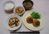 牛肉と野菜の焼きメンチ定食